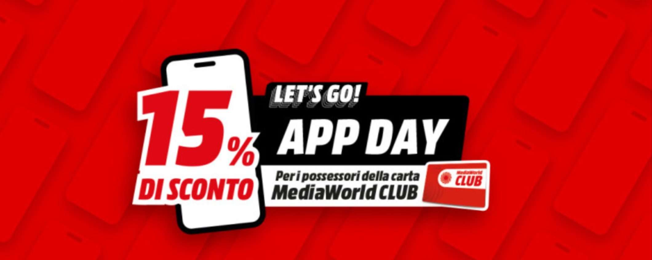 MediaWorld: extra sconto del 15% per gli acquisti da APP con Carta MW Club MediaWorld: extra sconto del 15% per gli acquisti da APP con Carta MW Club