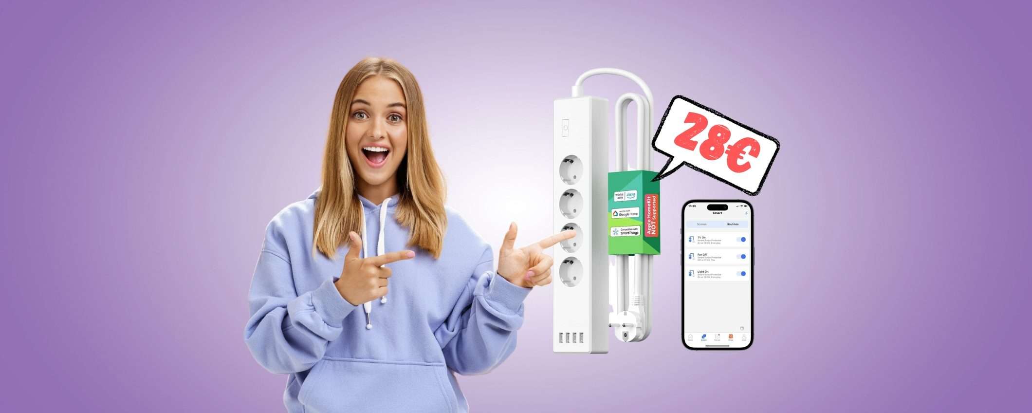 Meross: la ciabatta smart con 4 prese e 4 USB ora è tua a 28€ Meross: la ciabatta smart con 4 prese e 4 USB ora è tua a 28€