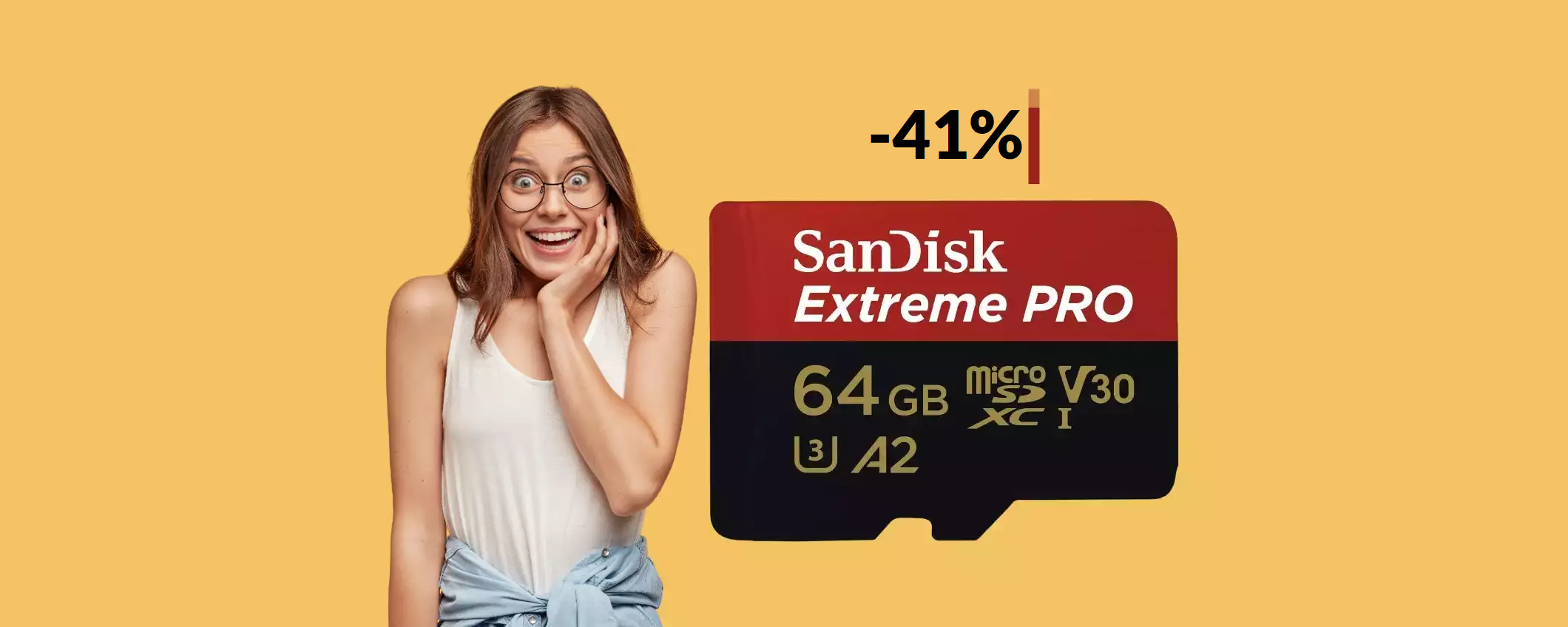 MicroSD SanDisk 64GB, un vero e proprio FULMINE: tua con 19€