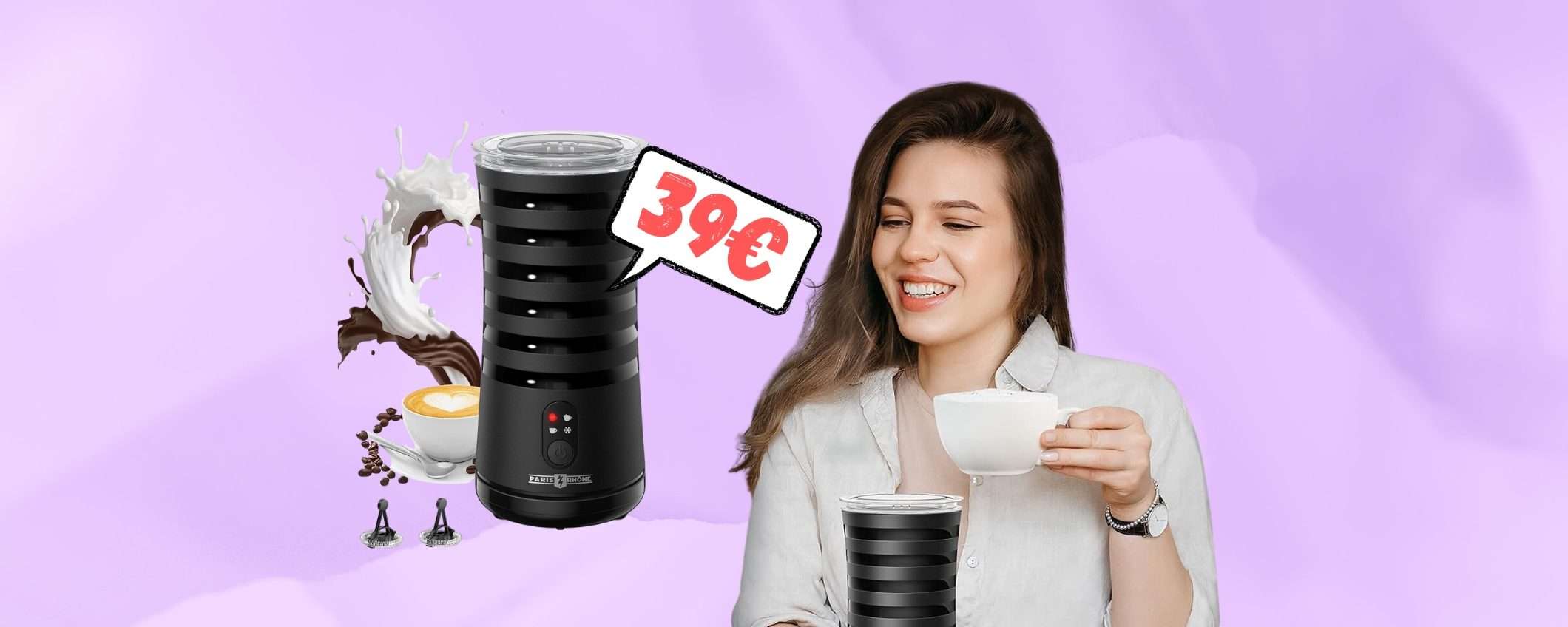 Montalatte elettrico per un cappuccino buonissimo, 39€ su Amazon