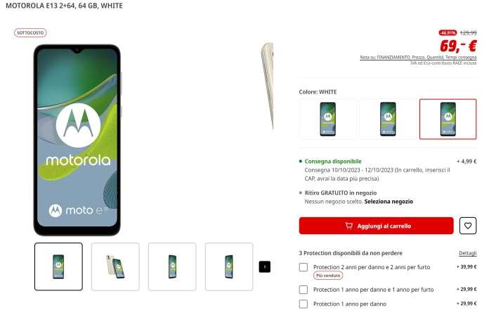 motorola moto e13 69 euro mediaworld