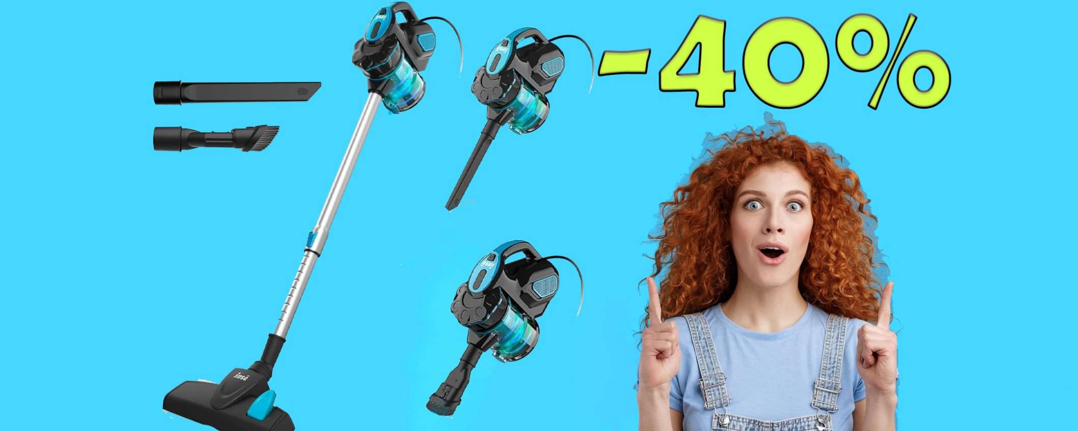 Potente scopa elettrica 3 in 1: sconto FOLLE del 40%, tua a 60€ Potente scopa elettrica 3 in 1: sconto FOLLE del 40%, tua a 60€