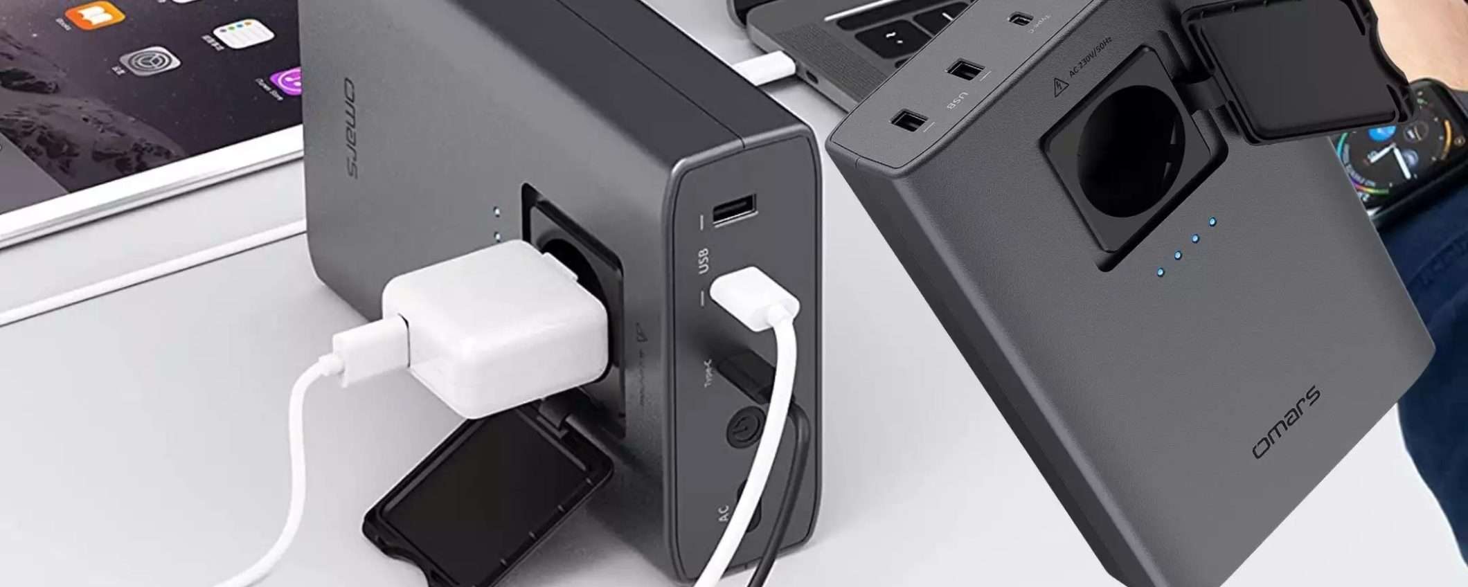 Powerbank con VERA presa Schuko: prezzo BOMBA in promo lampo Powerbank con VERA presa Schuko: prezzo BOMBA in promo lampo