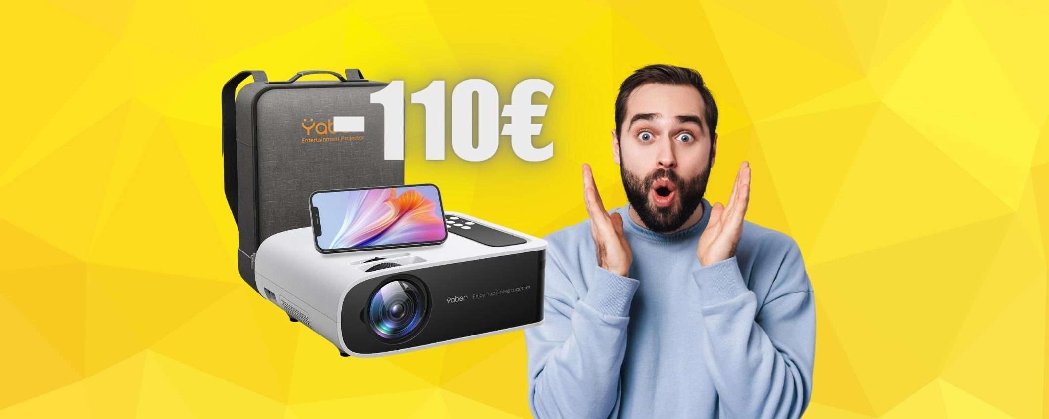 Proiettore Bluetooth FHD 4K con zainetto incluso, SCONTO di 110€ Proiettore Bluetooth FHD 4K con zainetto incluso, SCONTO di 110€