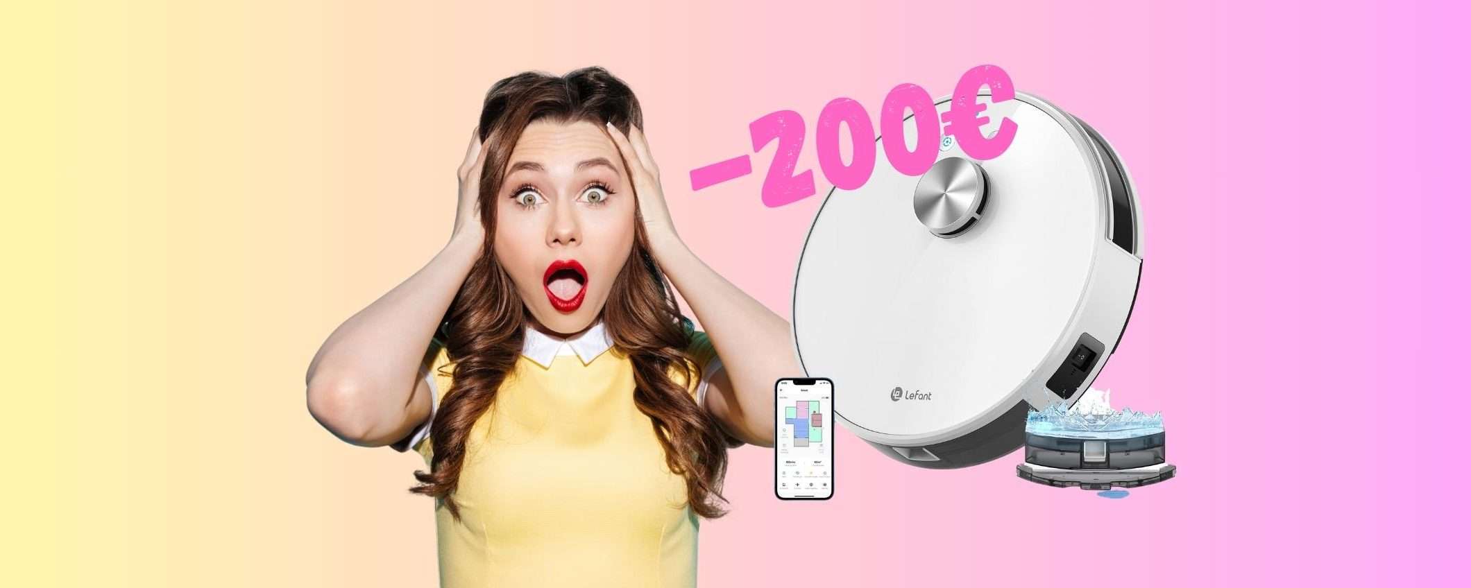 Robot che aspira e lava al posto tuo: Lefant M1 a PREZZO SBRICIOLATO Robot che aspira e lava al posto tuo: Lefant M1 a PREZZO SBRICIOLATO