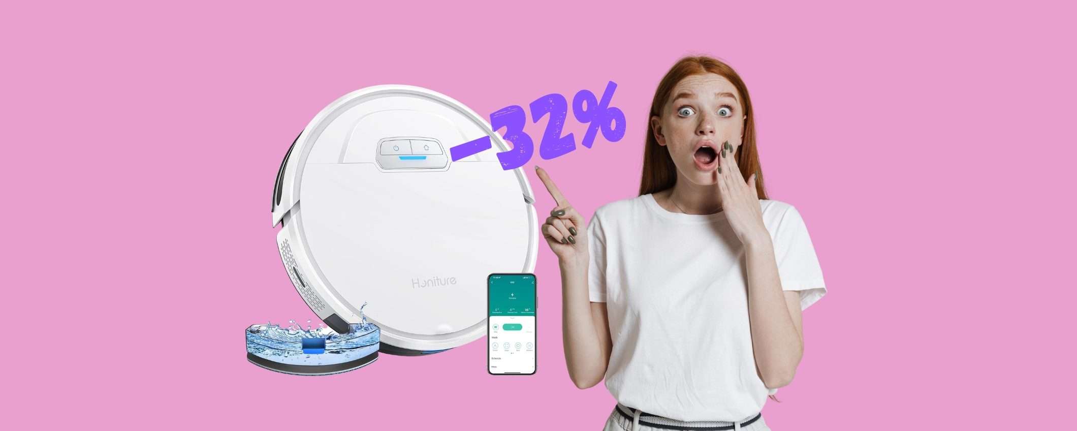 Robot aspirapolvere e lavapavimenti da 3000Pa in SCONTO del 32% Robot aspirapolvere e lavapavimenti da 3000Pa in SCONTO del 32%