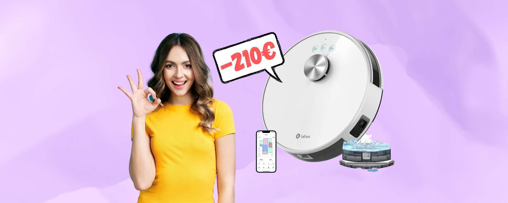 Il robot aspirapolvere e lavapavimenti LEFANT M1 a 210€ in MENO Il robot aspirapolvere e lavapavimenti LEFANT M1 a 210€ in MENO