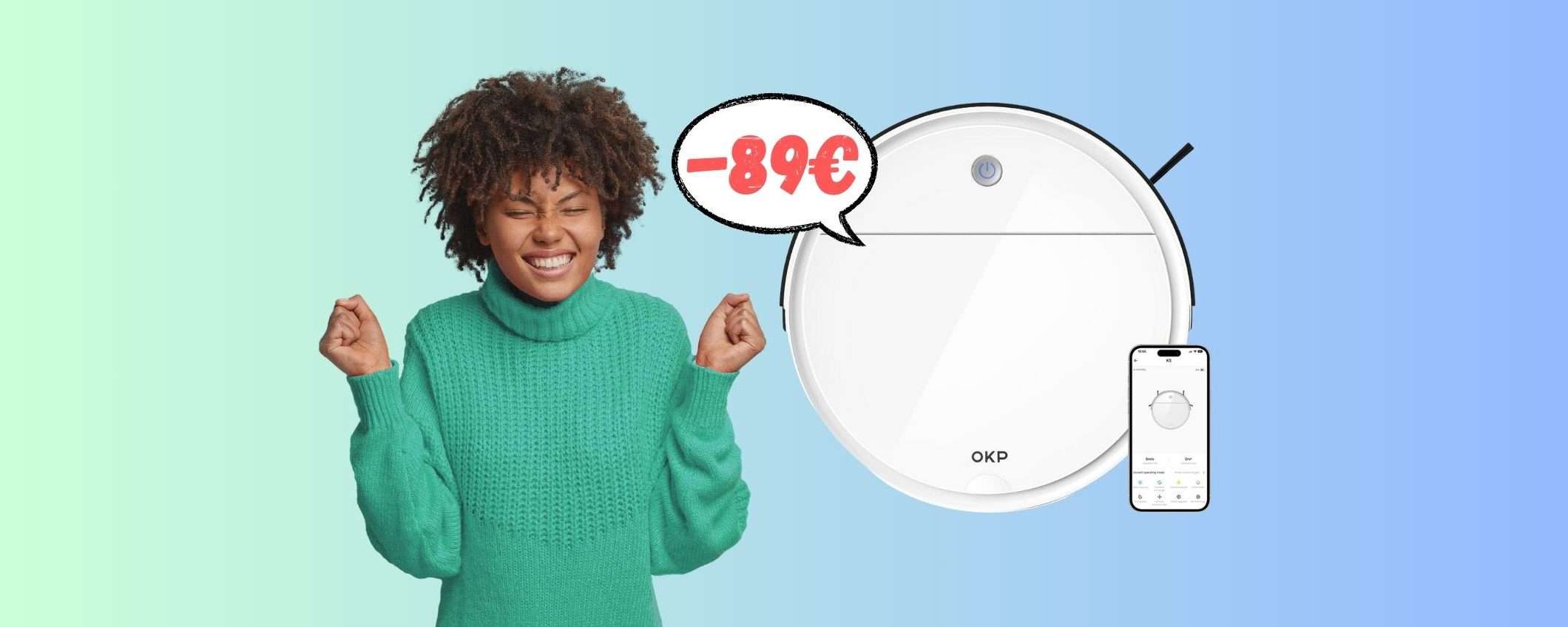 Il robot aspirapolvere più ECONOMICO in OFFERTA a 109€ Il robot aspirapolvere più ECONOMICO in OFFERTA a 109€
