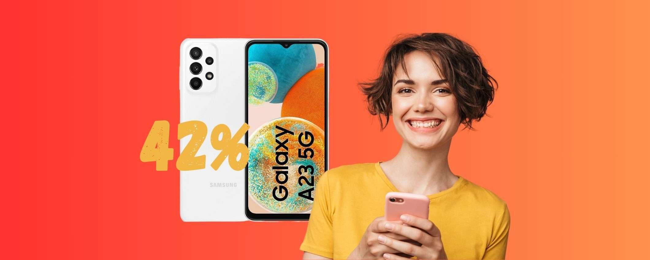 Samsung Galaxy A23 5G: intramontabile smartphone al 42% Samsung Galaxy A23 5G: intramontabile smartphone al 42%