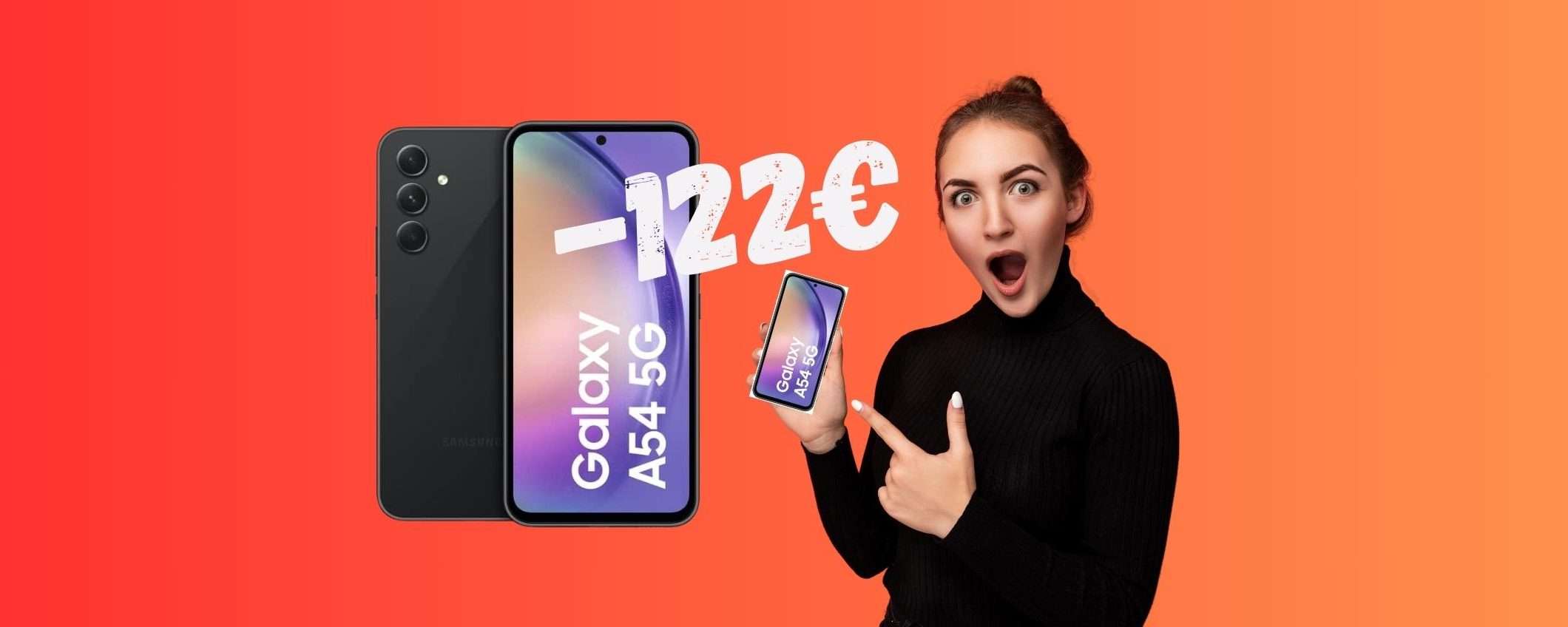 Samsung Galaxy A54 5G a 122€ in MENO e pagabile a rate (-27%) Samsung Galaxy A54 5G a 122€ in MENO e pagabile a rate (-27%)