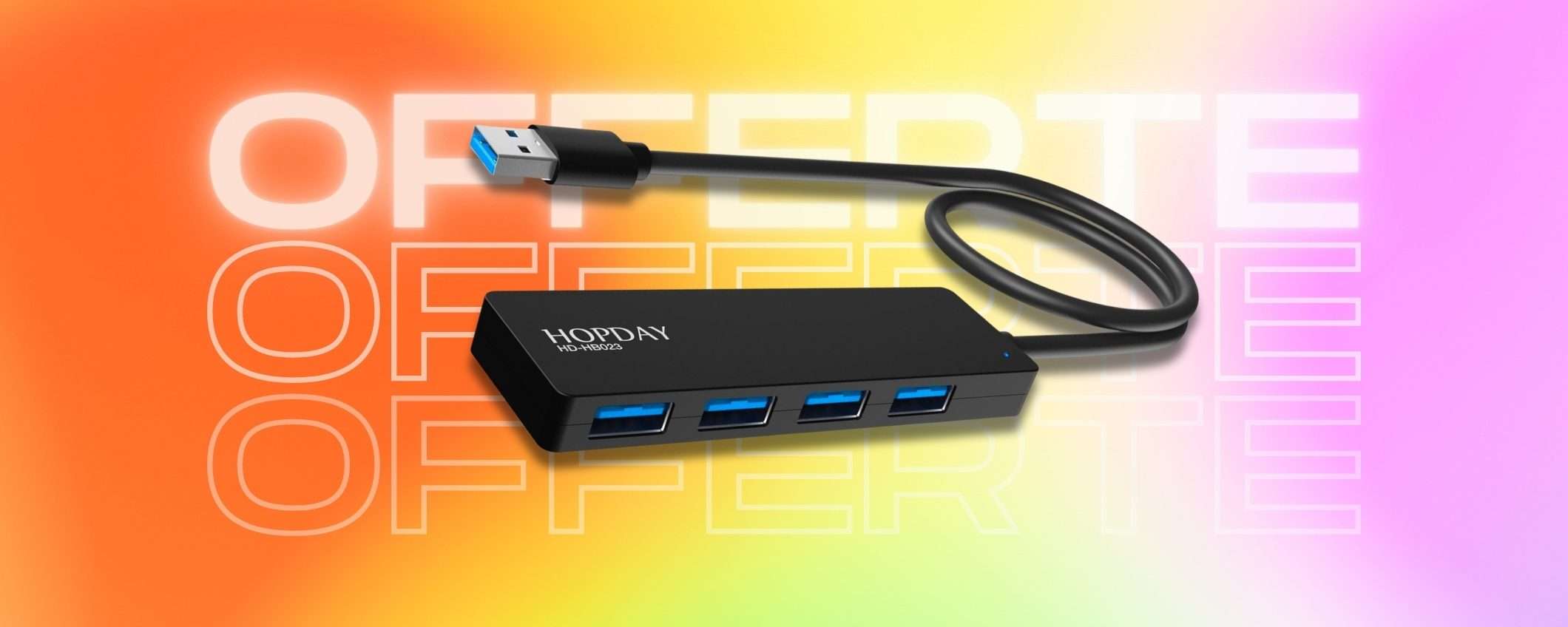 4 entrate USB in più con un solo prodotto: HUB da 6€ SPAZIALE