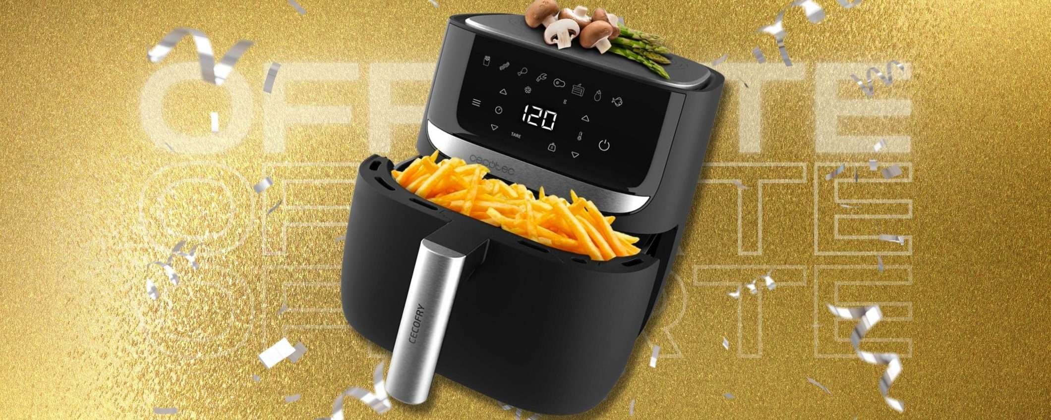 Ultime ORE per una friggitrice ad aria 5,5L che ti fa cucinare TUTTO Ultime ORE per una friggitrice ad aria 5,5L che ti fa cucinare TUTTO