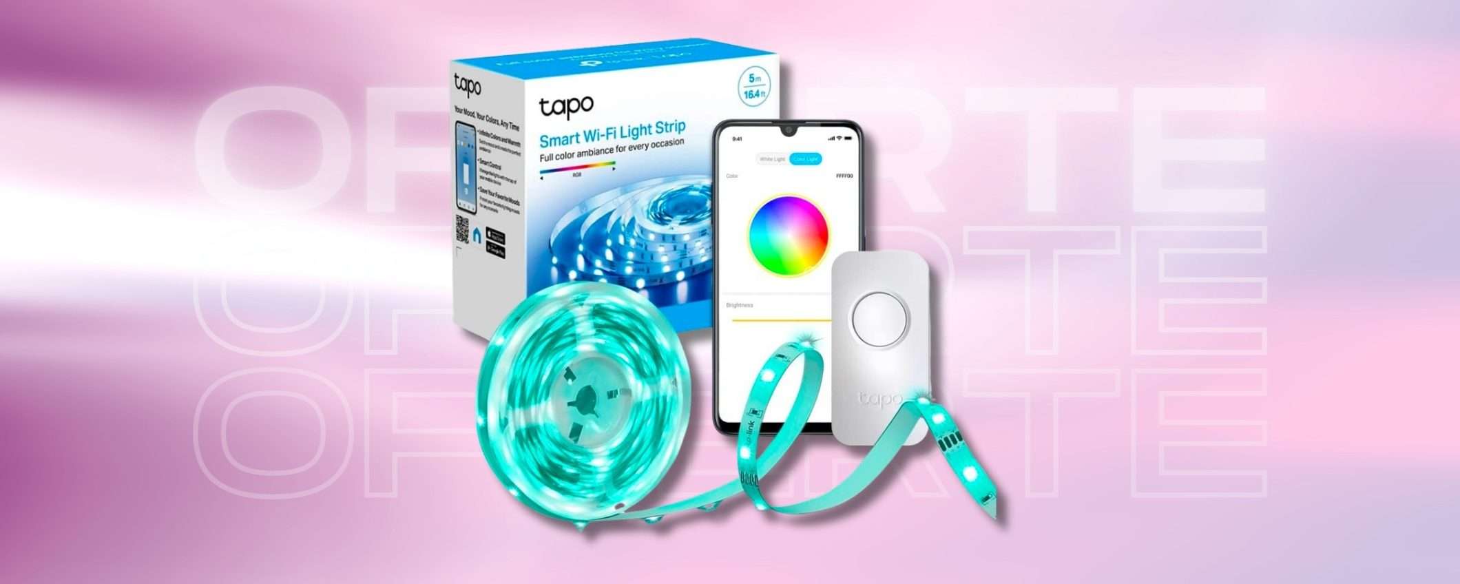 Striscia LED 5 metri, smart e sincronizzata con la musica (TP LINK) Striscia LED 5 metri, smart e sincronizzata con la musica (TP LINK)