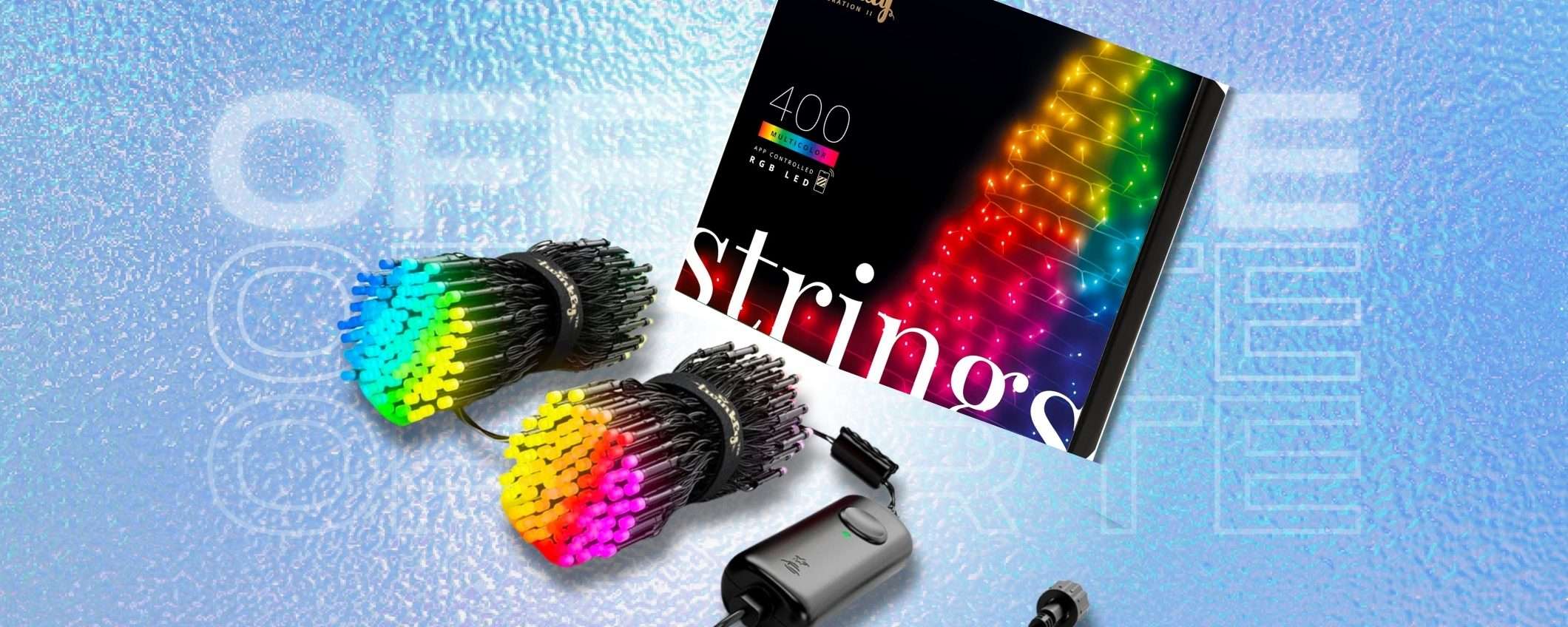 Twinkly Strings: luci di Natale SMART con app per smartphone (400LED) Twinkly Strings: luci di Natale SMART con app per smartphone (400LED)
