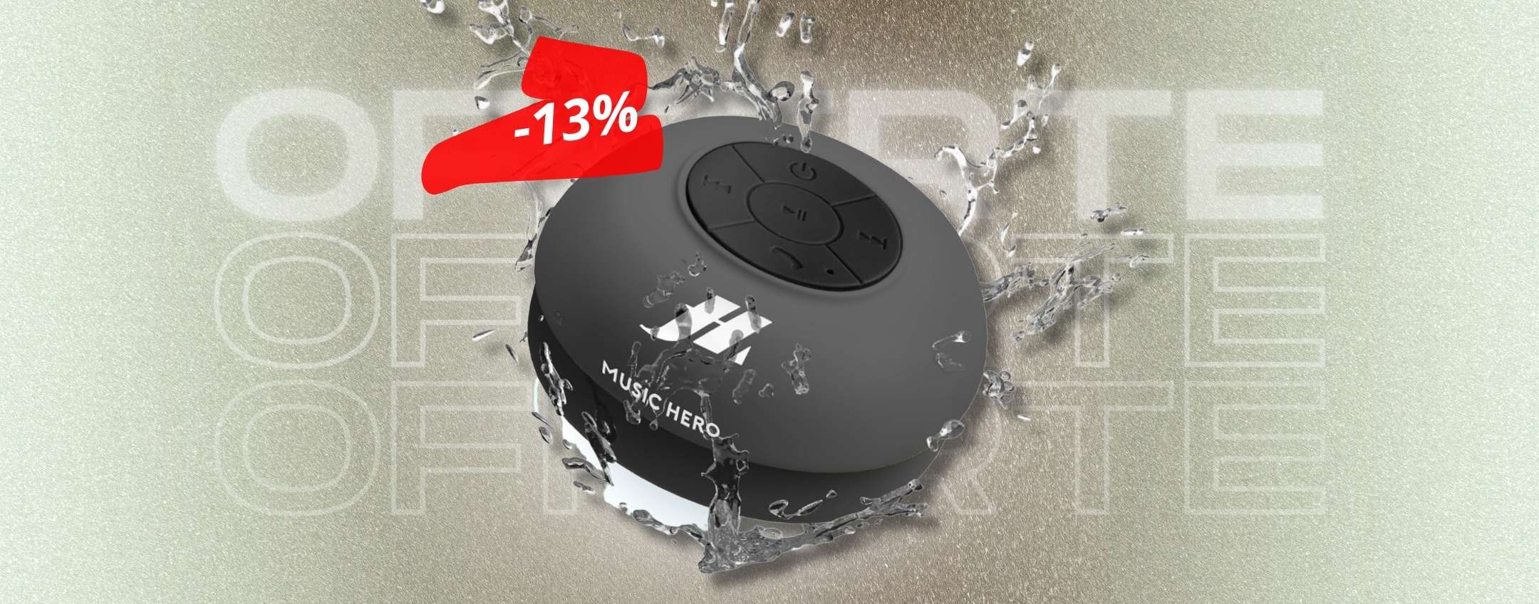 Music Hero Speaker Bluetooth 3W Con Ventosa - Impermeabile IPX4 Per Doccia, Bagno E Piscina Con Vivavoce - Foto 7