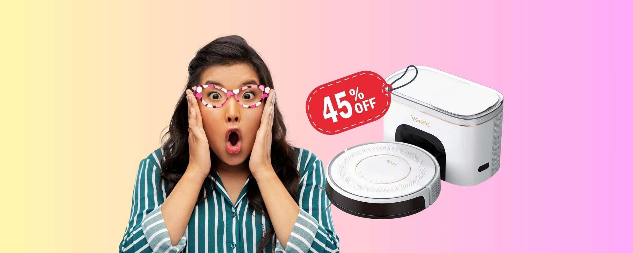 Verefa V60 Pro: robot aspirapolvere compatibile con Alexa al 45% Verefa V60 Pro: robot aspirapolvere compatibile con Alexa al 45%