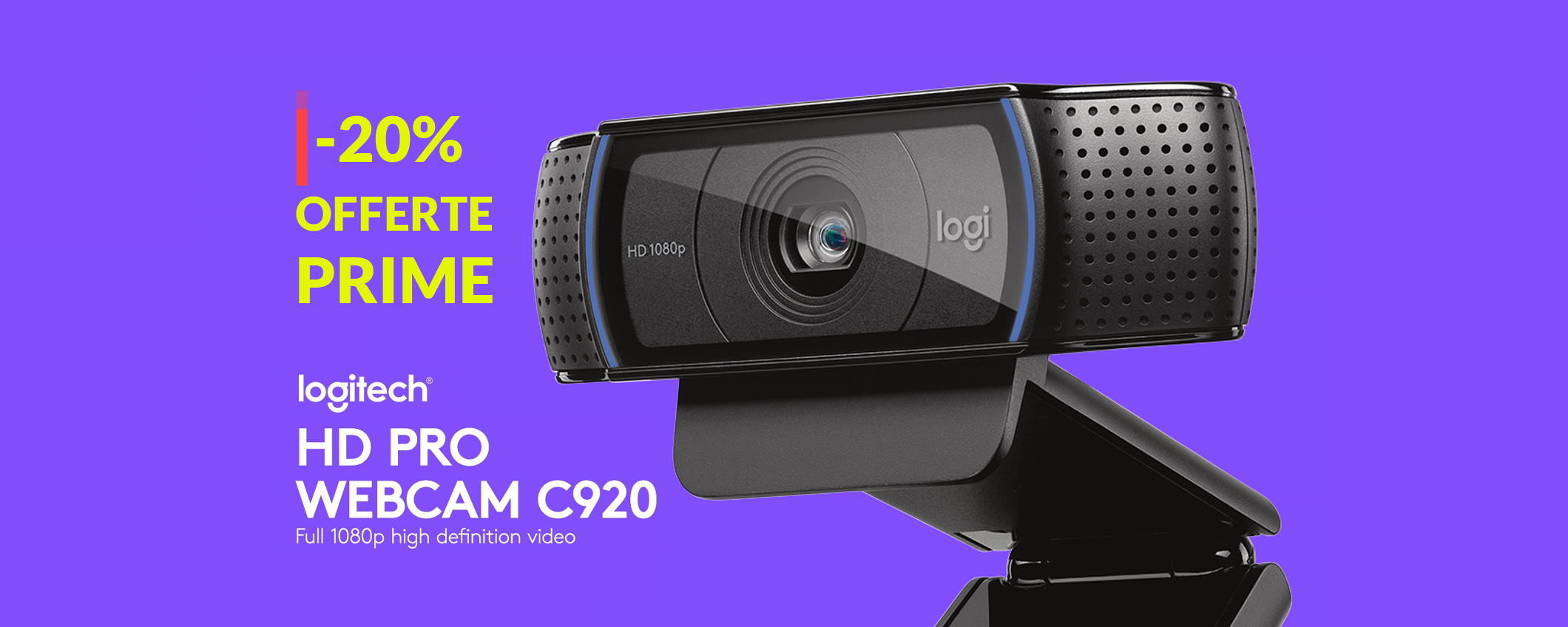 Webcam Logitech FullHD: regolabile e con due microfoni (56€) Webcam Logitech FullHD: regolabile e con due microfoni (56€)