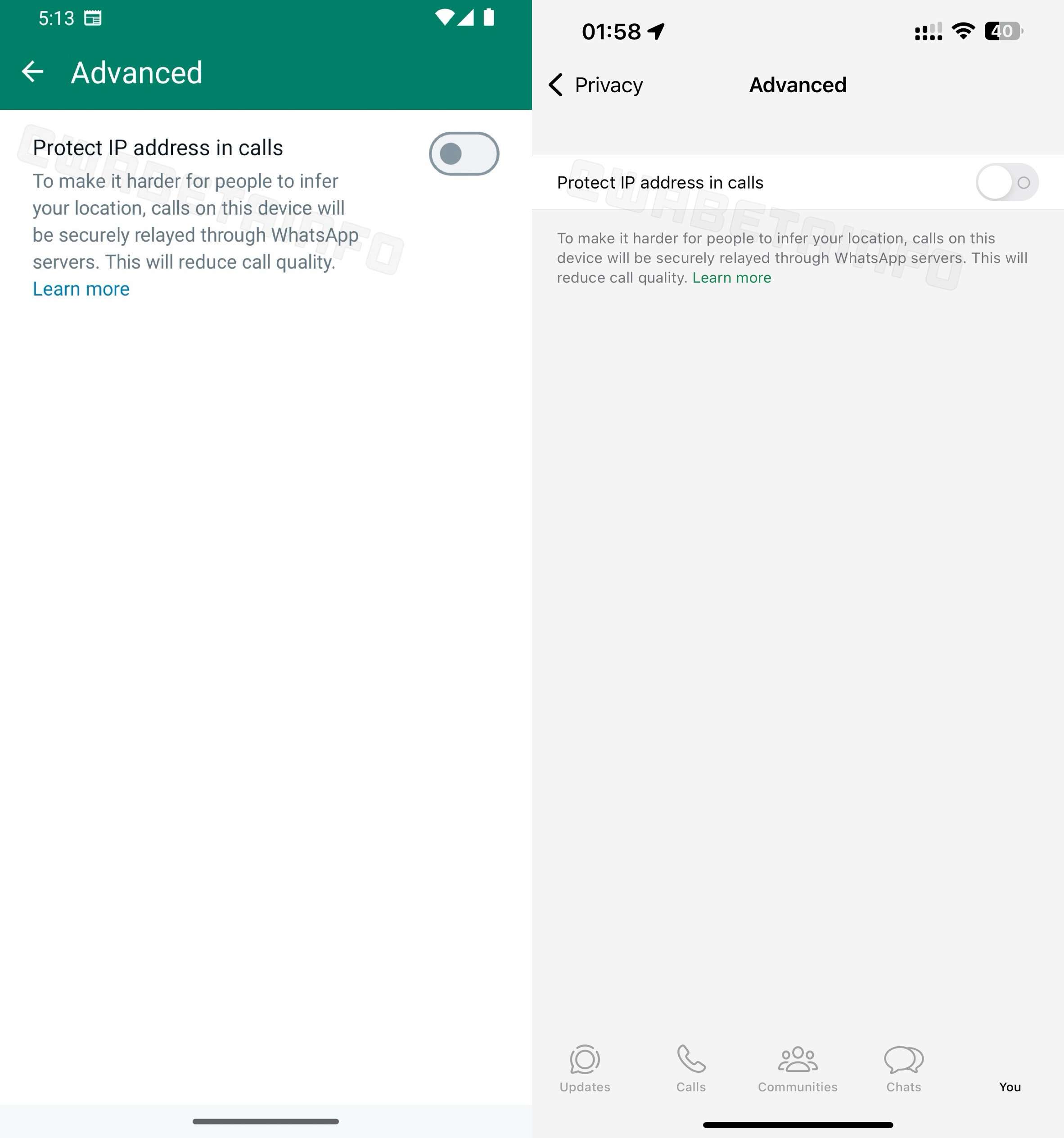 whatsapp nascondere indirizzo ip
