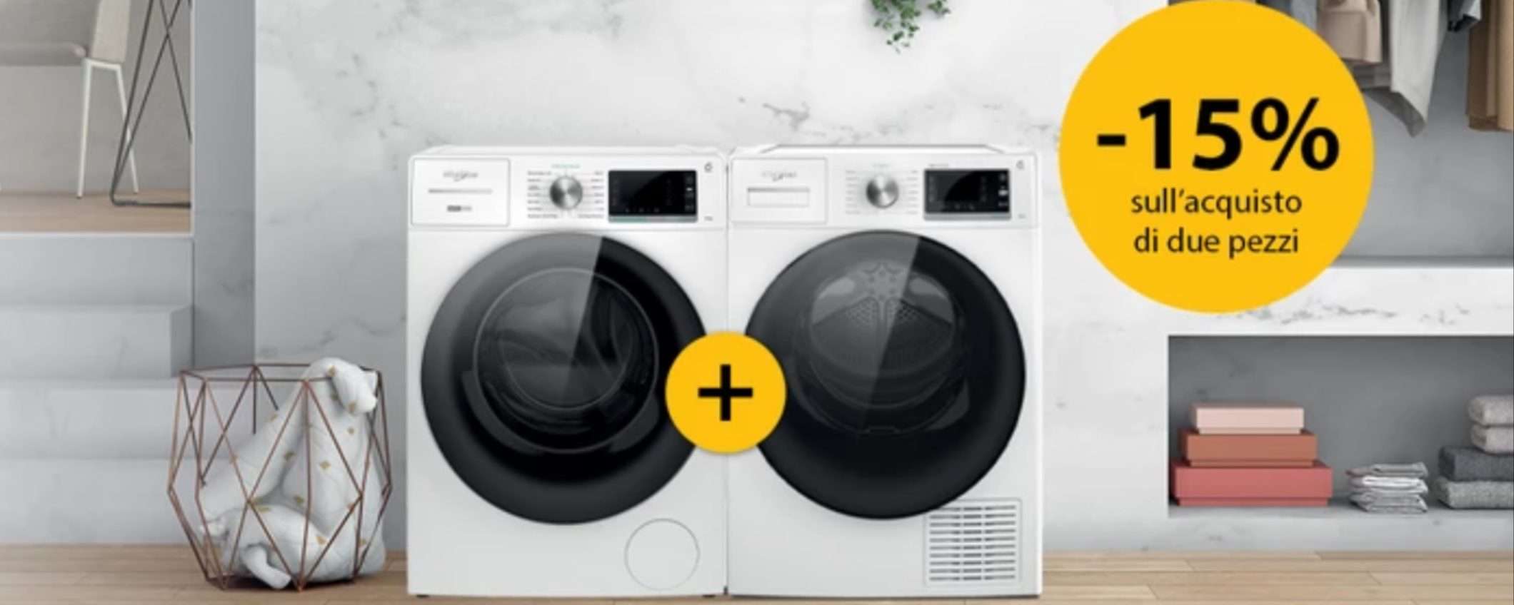 Lavatrici Whirlpool: ecco come ottenere uno sconto del 15% a carrello Lavatrici Whirlpool: ecco come ottenere uno sconto del 15% a carrello