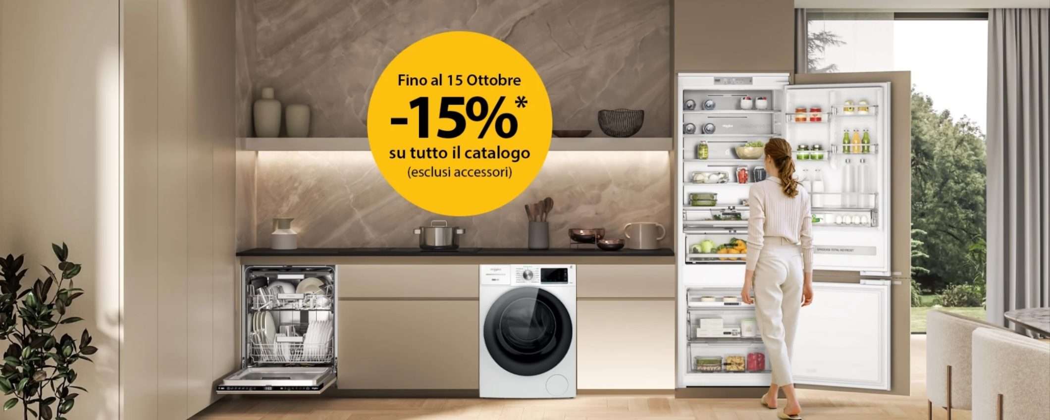 Su Whirlpool acquisti 2 prodotti e ottieni uno sconto del 15% a carrello