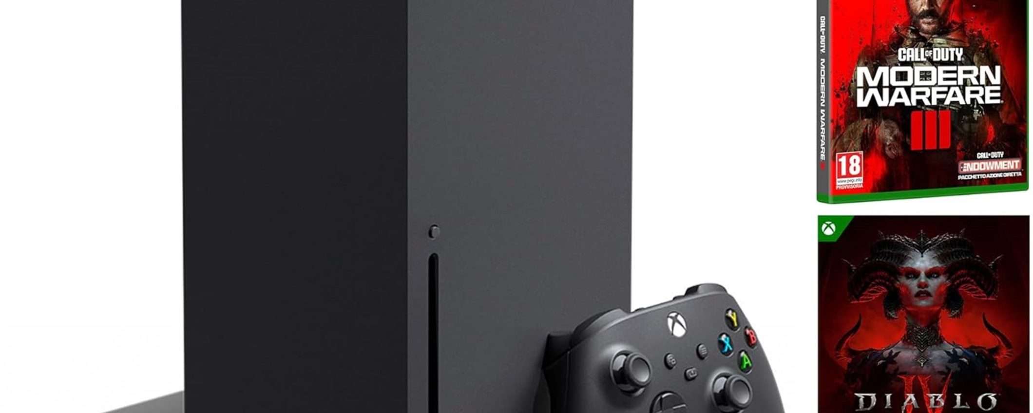 Xbox Series X Bundle Diablo IV + CoD: Modern Warfare III a un prezzo veramente FOLLE su Amazon! Xbox Series X Bundle Diablo IV + CoD: Modern Warfare III a un prezzo veramente FOLLE su Amazon!