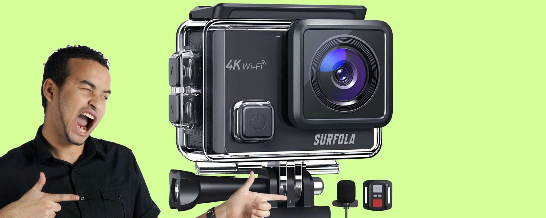Action Cam 4K con 2 batterie e accessori: sconto coupon TOP Action Cam 4K con 2 batterie e accessori: sconto coupon TOP