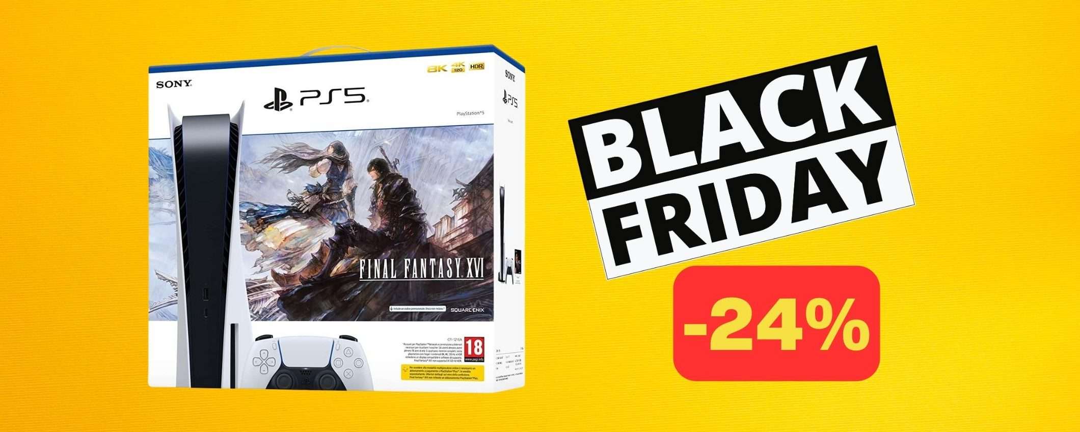 Black Friday: bundle PS5 + Final Fantasy 16 in SCONTO RECORD (-24%) Black Friday: bundle PS5 + Final Fantasy 16 in SCONTO RECORD (-24%)