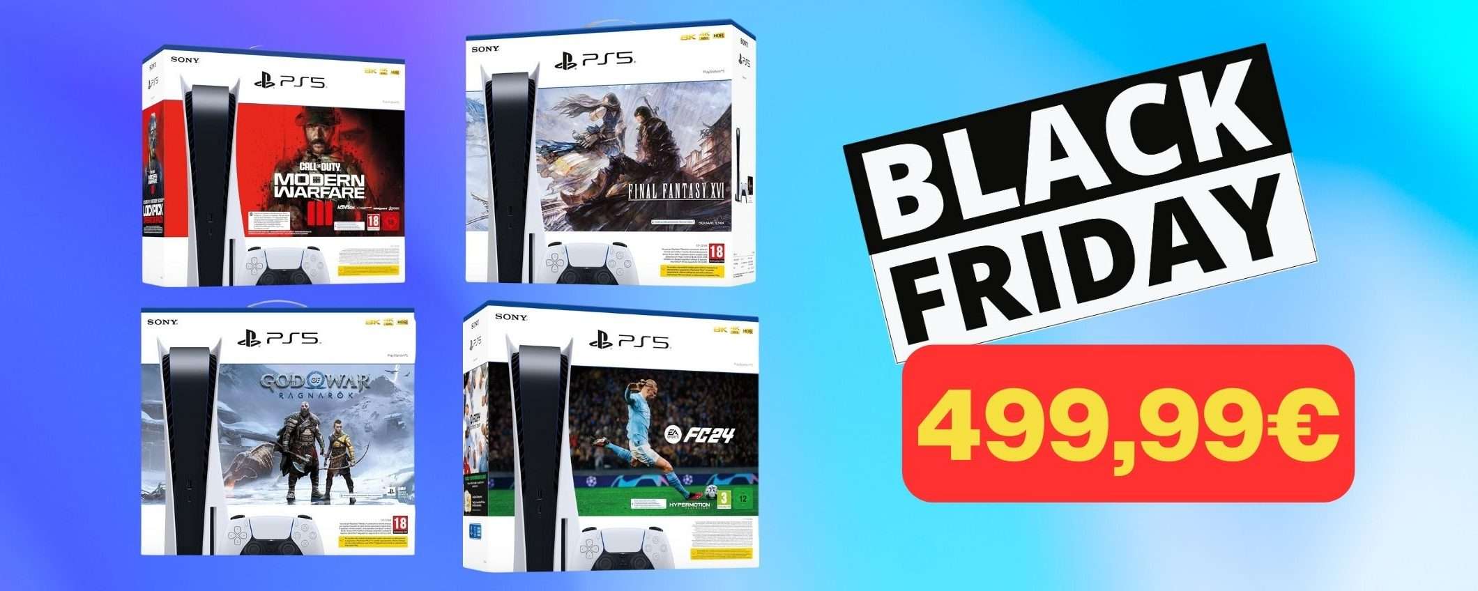Tutti i BUNDLE PS5 in offerta Amazon per il Black Friday Tutti i BUNDLE PS5 in offerta Amazon per il Black Friday