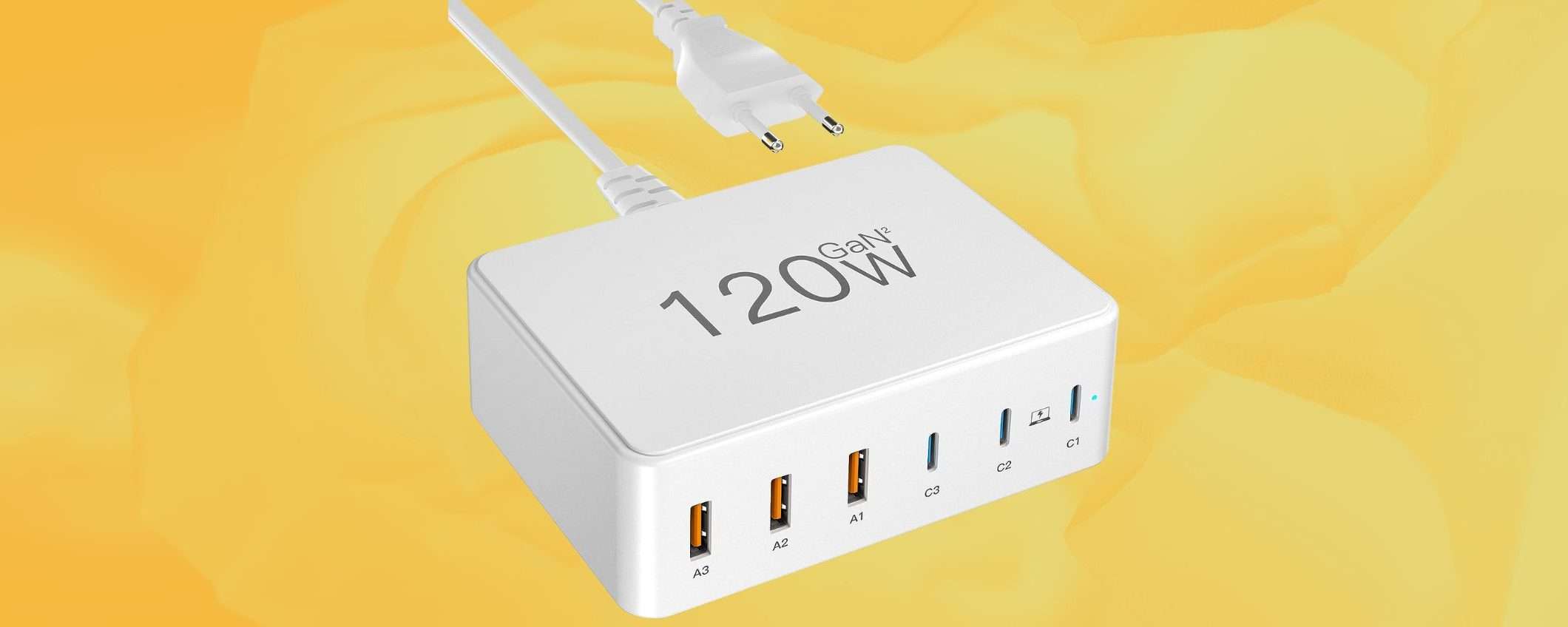 Caricatore USB-C rapido 120W in DOPPIO SCONTO su Amazon Caricatore USB-C rapido 120W in DOPPIO SCONTO su Amazon