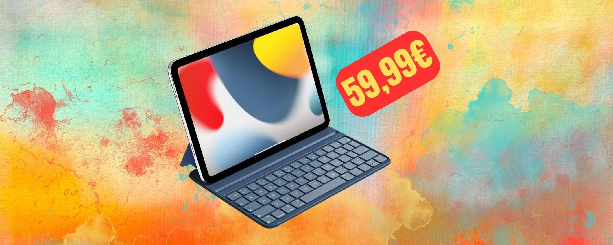 Questa cover tastiera per iPad è comodissima e costa solo 59€ in offerta Questa cover tastiera per iPad è comodissima e costa solo 59€ in offerta