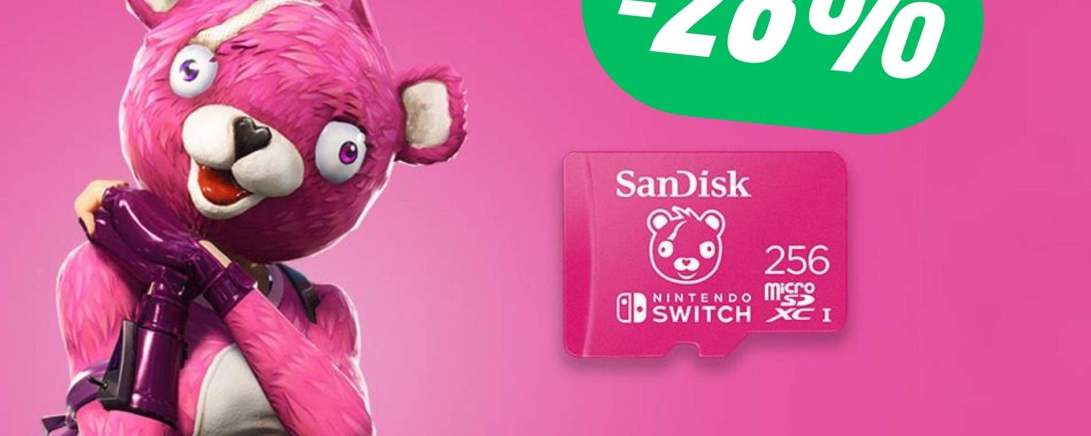 La MicroSD da 256GB di Fortnite per Nintendo Switch CROLLA del 28%! La MicroSD da 256GB di Fortnite per Nintendo Switch CROLLA del 28%!