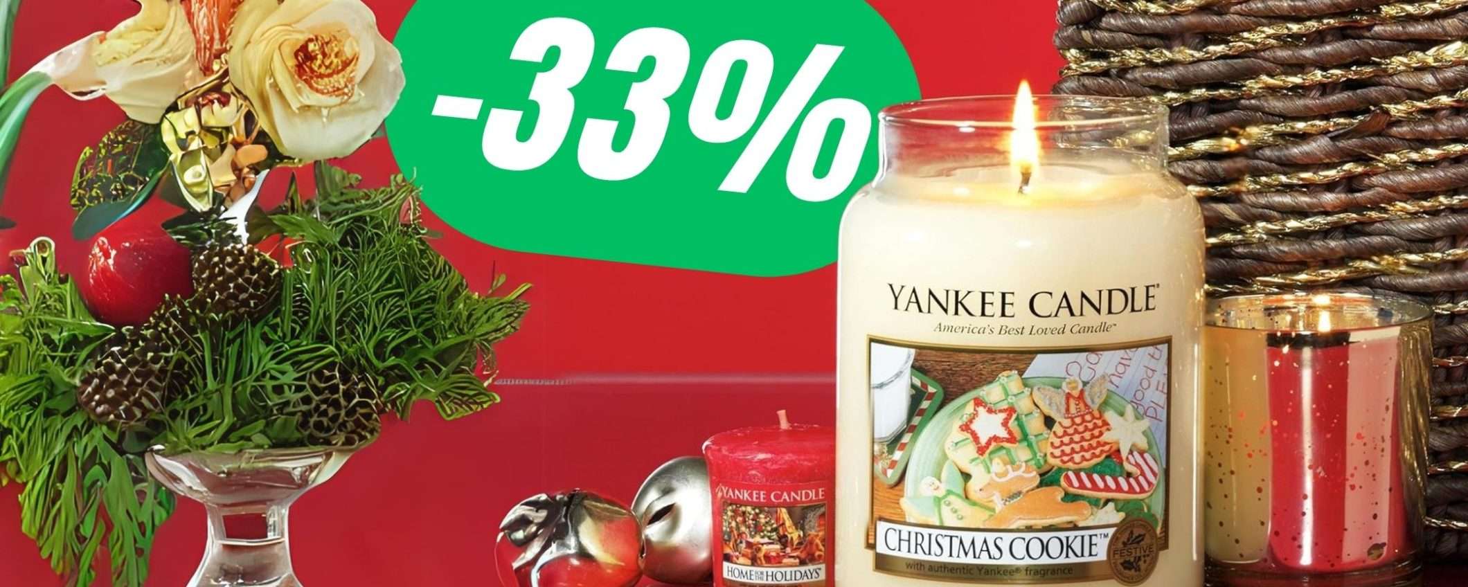 Cospargi di Aria Natalizia casa tua con questa Yankee Candle al 