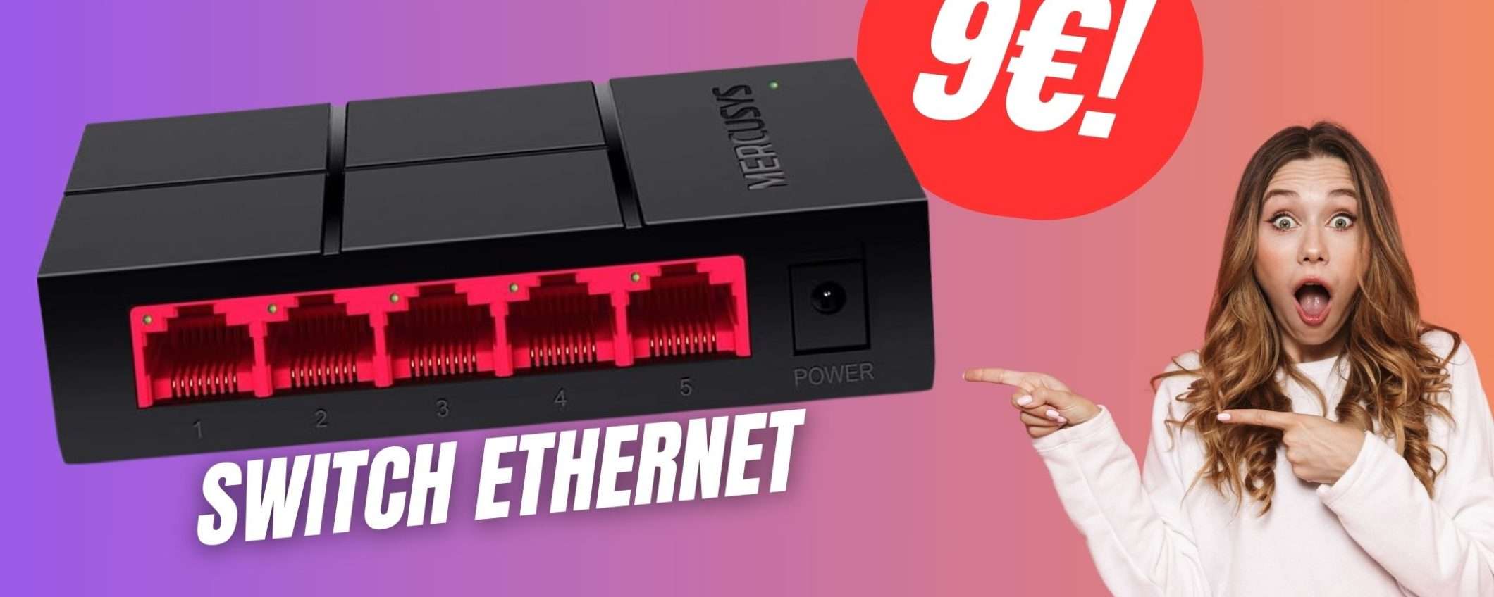 Con questo Switch Ethernet non avrai più problemi di Cavi! (e costa solo 9€!) Con questo Switch Ethernet non avrai più problemi di Cavi! (e costa solo 9€!)
