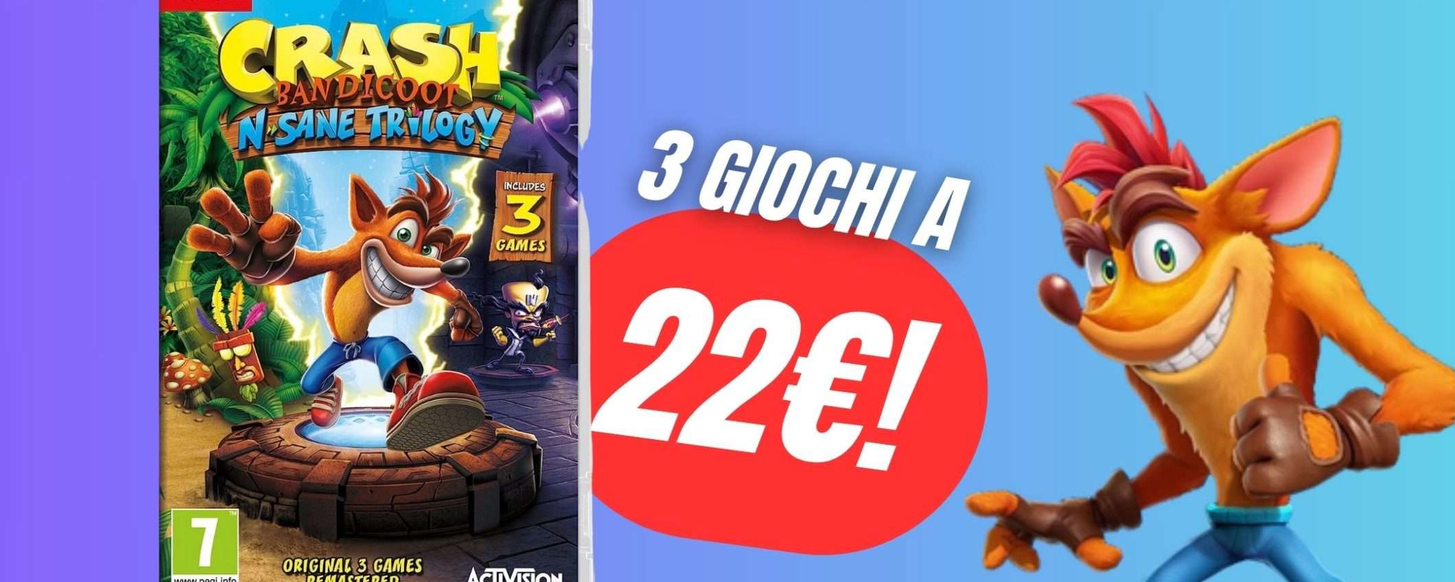 La Trilogia di Crash Bandicoot CROLLA al -47% su Amazon! La Trilogia di Crash Bandicoot CROLLA al -47% su Amazon!
