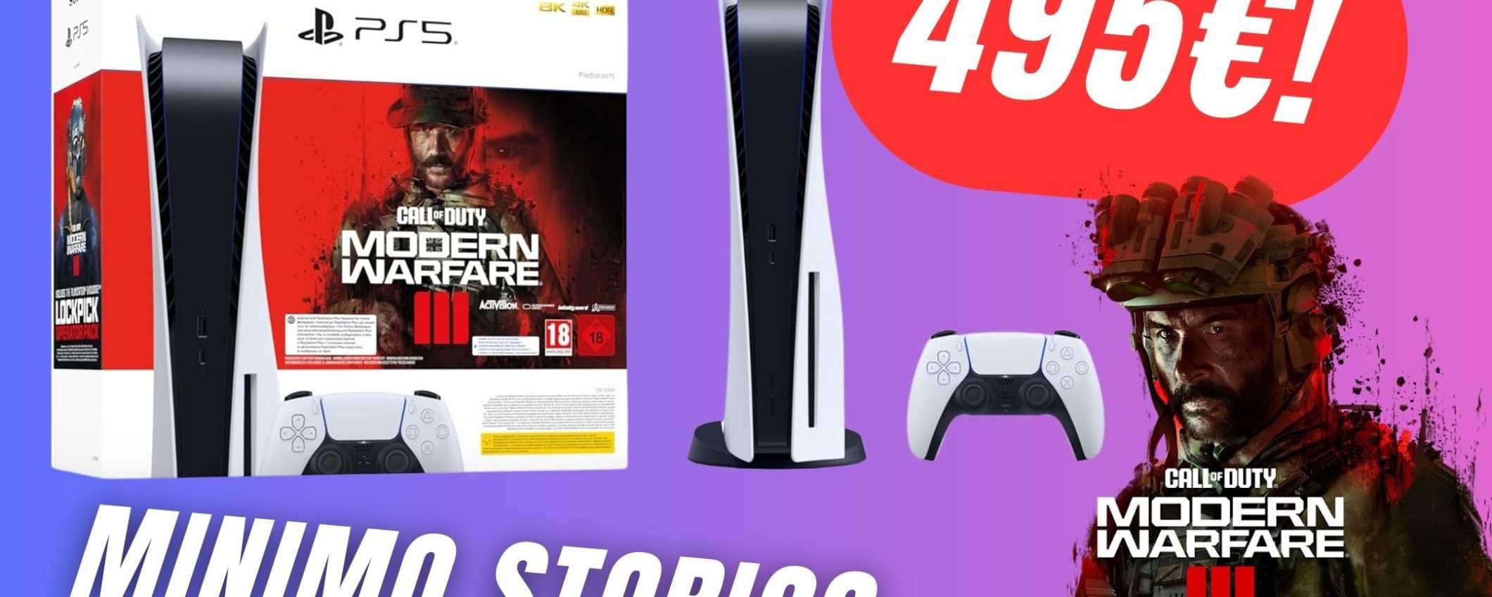 Il Bundle con PlayStation 5 e COD MW III scende al MINIMO STORICO! Il Bundle con PlayStation 5 e COD MW III scende al MINIMO STORICO!