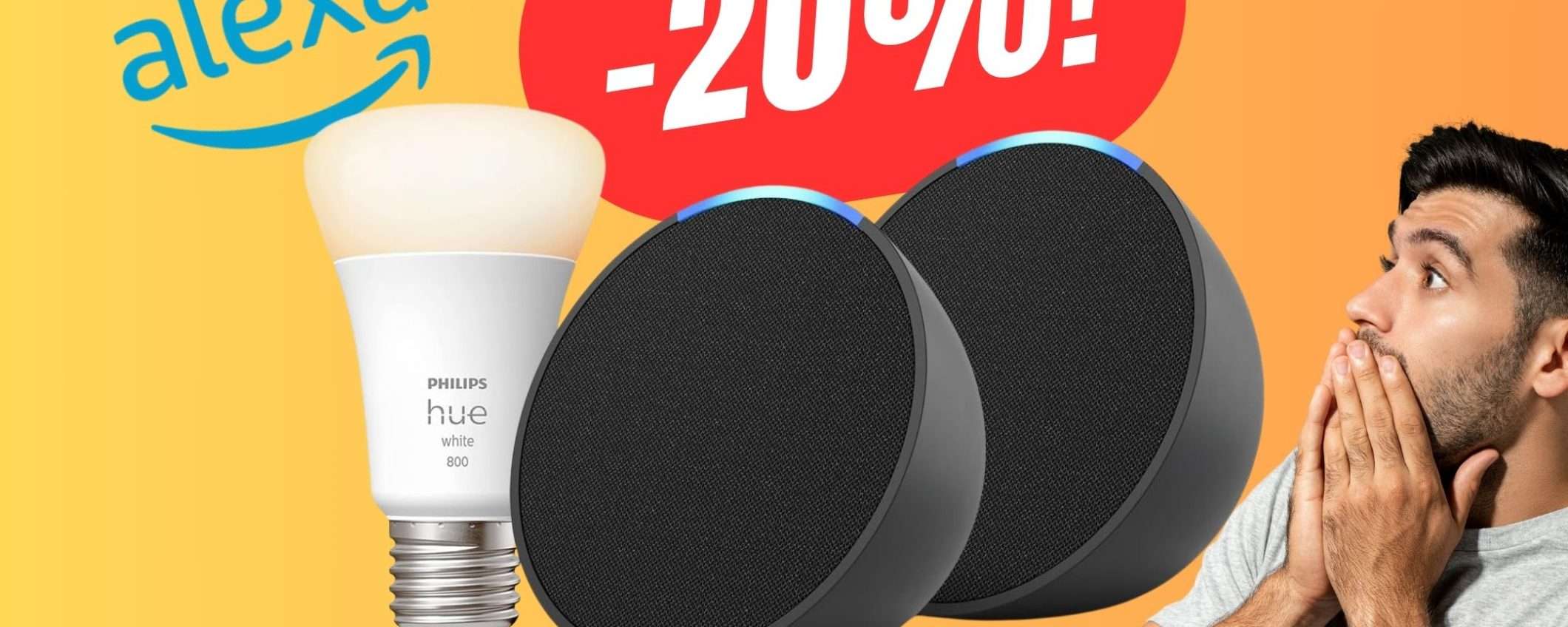 PREZZO FOLLE per due Amazon Alexa + Lampadina smart Philips Hue su Amazon! (-20%) PREZZO FOLLE per due Amazon Alexa + Lampadina smart Philips Hue su Amazon! (-20%)