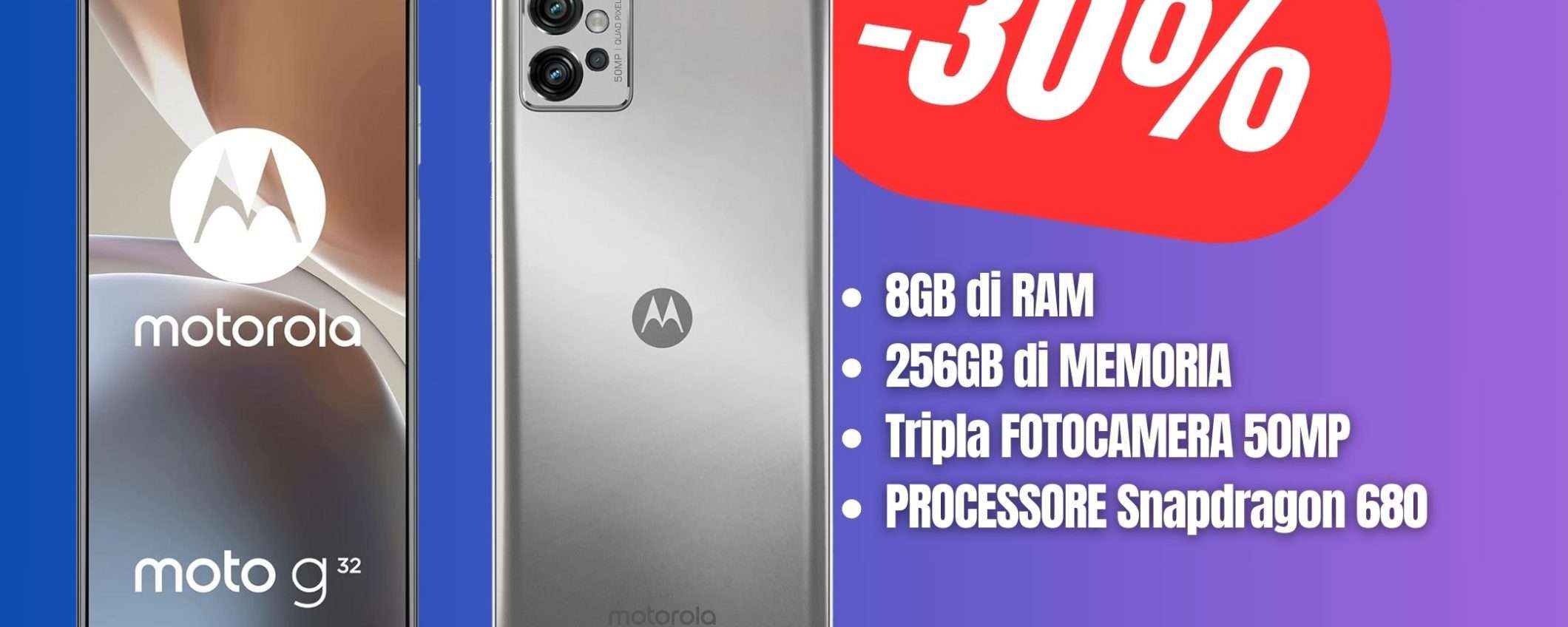 SCONTO PAZZESCO per lo Smartphone Motorola con 8GB di RAM, 256GB di Memoria e Tripla fotocamera 50MP a soli 161€! SCONTO PAZZESCO per lo Smartphone Motorola con 8GB di RAM, 256GB di Memoria e Tripla fotocamera 50MP a soli 161€!