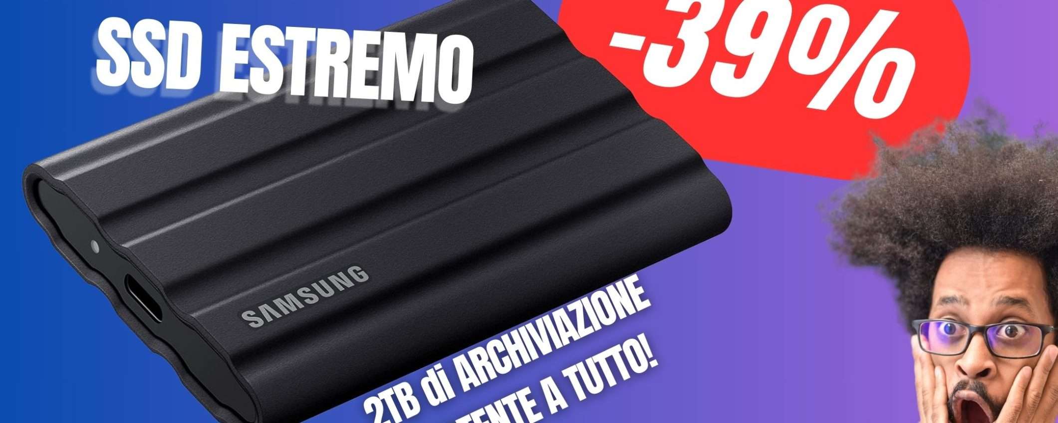 L'SSD Portatile e Indistruttibile di Samsung CROLLA con uno SCONTO del -39%! L'SSD Portatile e Indistruttibile di Samsung CROLLA con uno SCONTO del -39%!