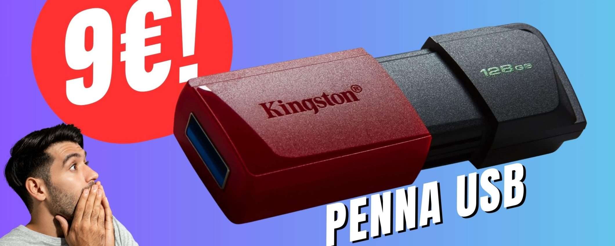 La Pendrive USB da 128GB di Kingston CROLLA s soli 9€!