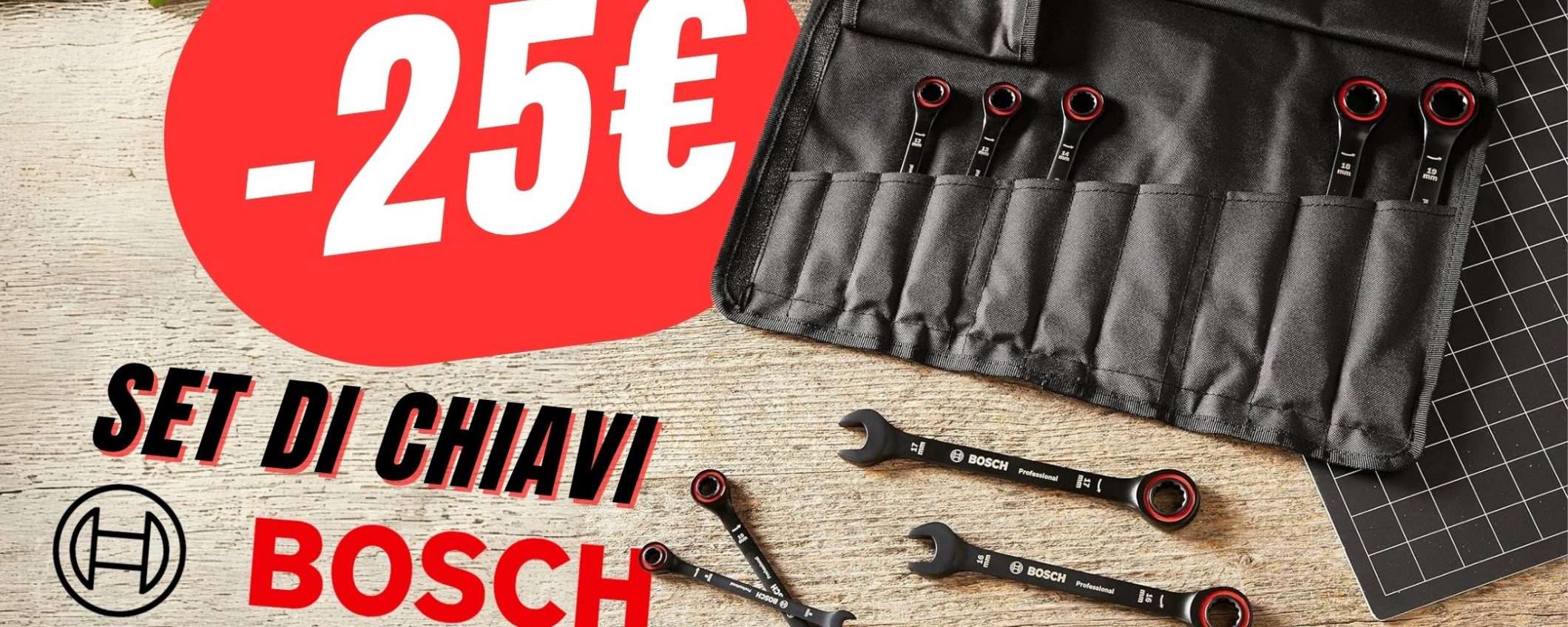 Il set di Chiavi Inglesi professionali di Bosch è SCONTATO di 25€ su Amazon! Il set di Chiavi Inglesi professionali di Bosch è SCONTATO di 25€ su Amazon!