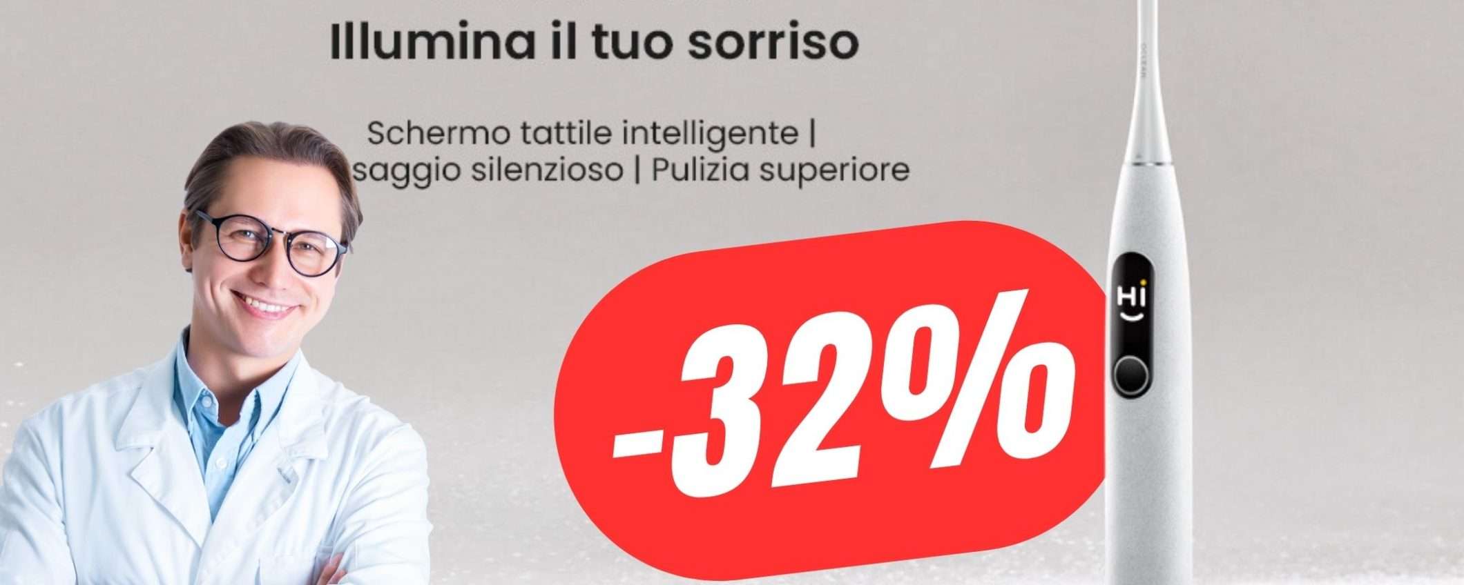 Lo Spazzolino Elettrico ultra-tecnologico con Display è SCONTATO del -32%! Lo Spazzolino Elettrico ultra-tecnologico con Display è SCONTATO del -32%!