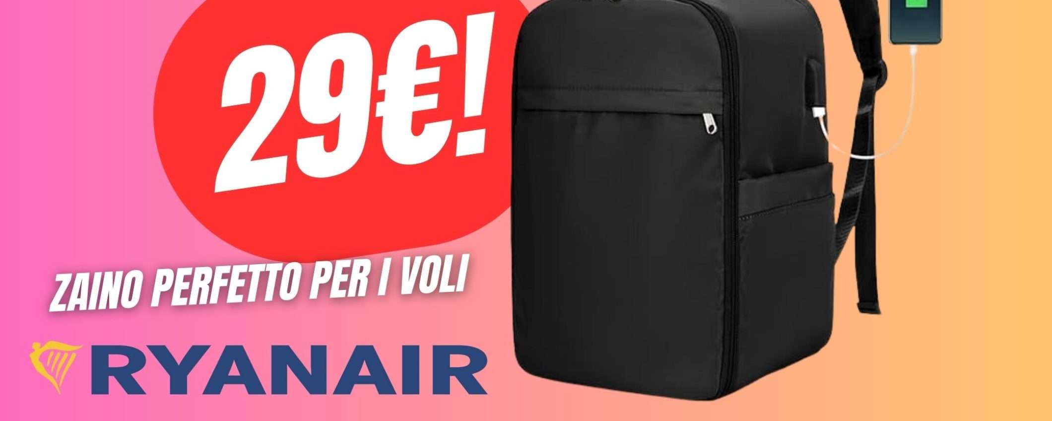 Ecco lo Zaino perfetto per viaggiare su Ryanair! (e costa solo 29€) Ecco lo Zaino perfetto per viaggiare su Ryanair! (e costa solo 29€)
