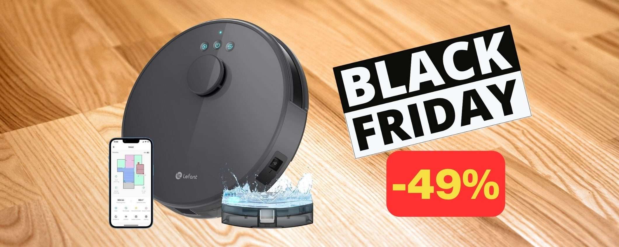 Lefant M1: robot aspirapolvere e lavapavimenti in MEGA SCONTO (-49%) Lefant M1: robot aspirapolvere e lavapavimenti in MEGA SCONTO (-49%)
