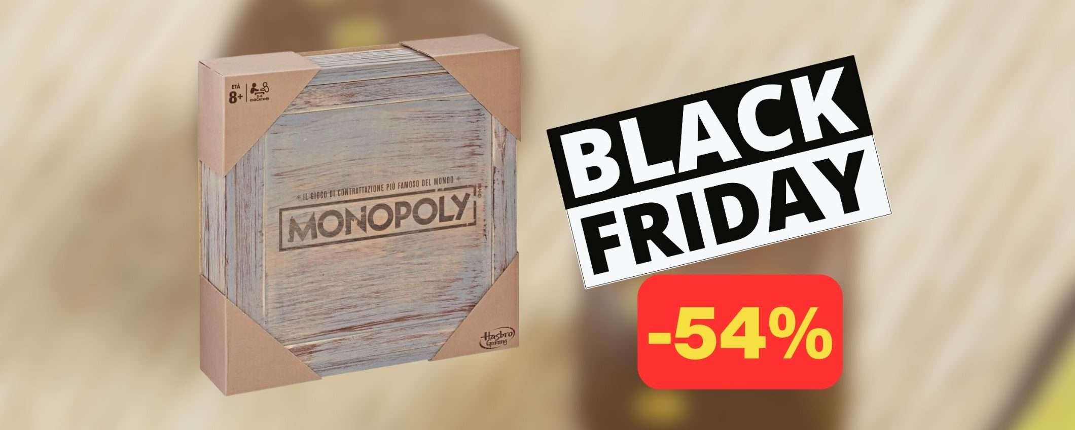 Monopoly RUSTICO in LEGNO: una chicca in offerta Black Friday (-54%)