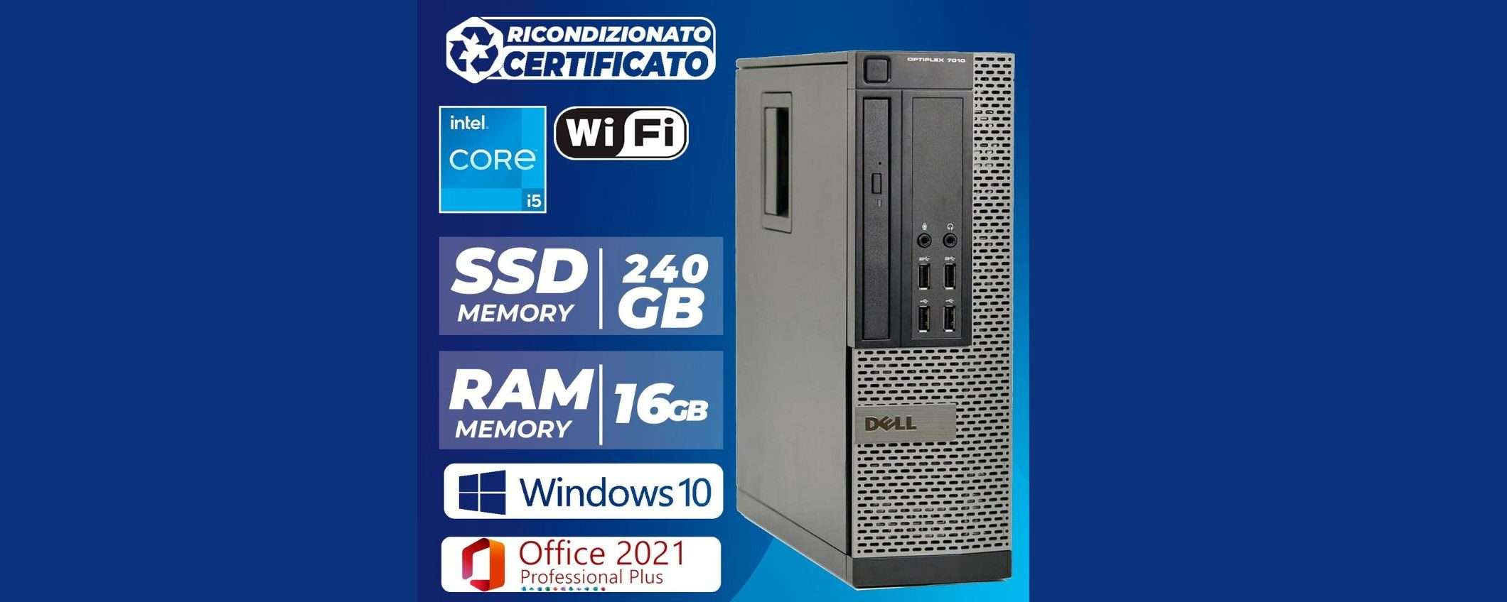 PC Desktop ricondizionato con i5, 16GB RAM e SSD 240GB a soli 110€ su eBay PC Desktop ricondizionato con i5, 16GB RAM e SSD 240GB a soli 110€ su eBay