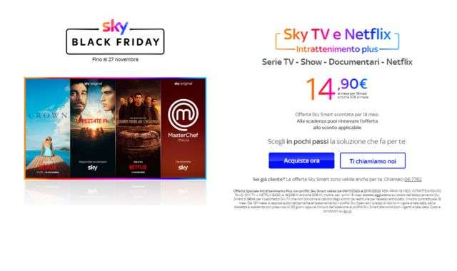 Sky TV e Netflix 14 euro al mese
