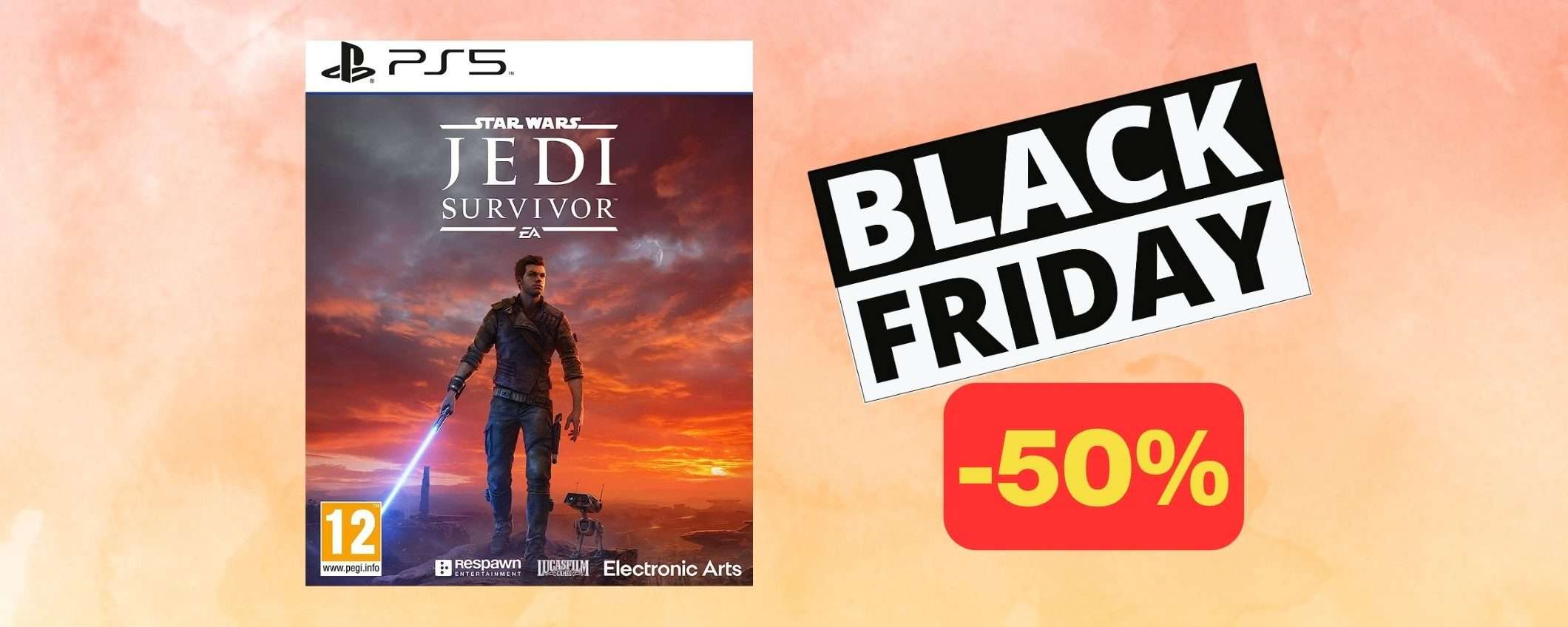 Star Wars Jedi Survivor in SCONTO RECORD per il Black Friday (-50%) Star Wars Jedi Survivor in SCONTO RECORD per il Black Friday (-50%)