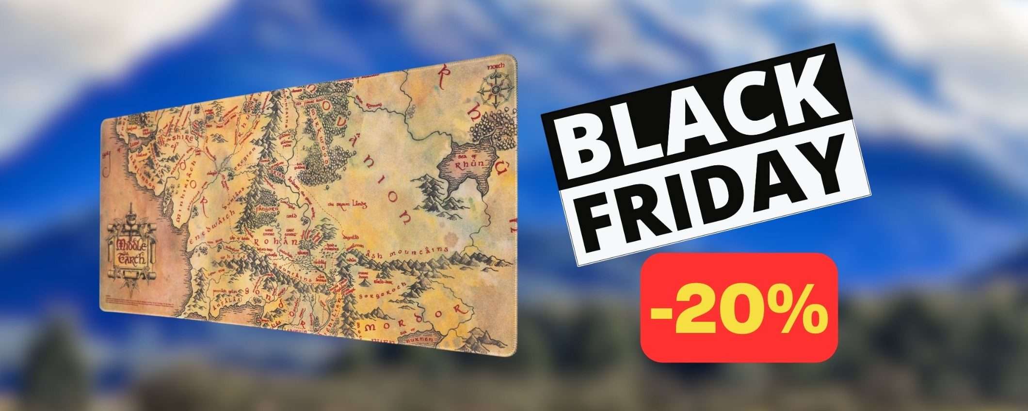 Black Friday: tappetino per mouse XXL Il Signore degli Anelli in sconto (-20%) Black Friday: tappetino per mouse XXL Il Signore degli Anelli in sconto (-20%)