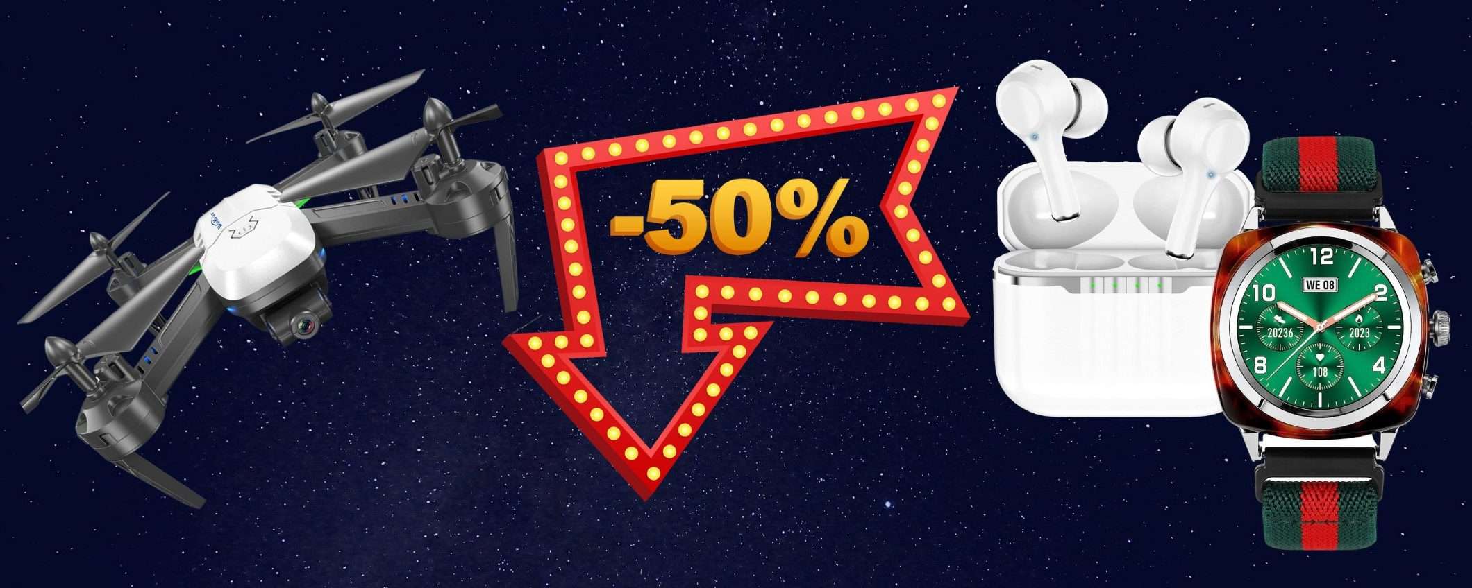 Amazon tutto in sconto del 50% nel weekend: 10 BOMBE TECH da 6€ a 40€