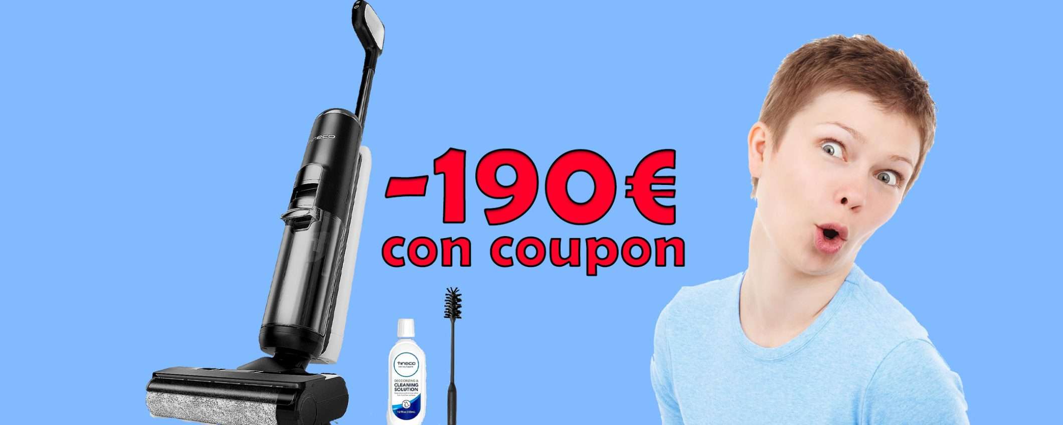 Aspirapolvere Smart senza fili lava e aspira: -190€ con coupon Aspirapolvere Smart senza fili lava e aspira: -190€ con coupon